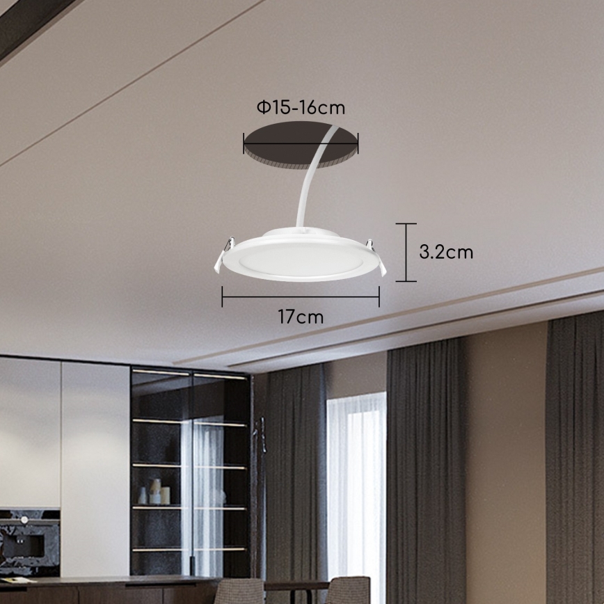 Aigostar - LED Himmennettävä upotettava valo 12W/230V d. 17 cm Wi-Fi