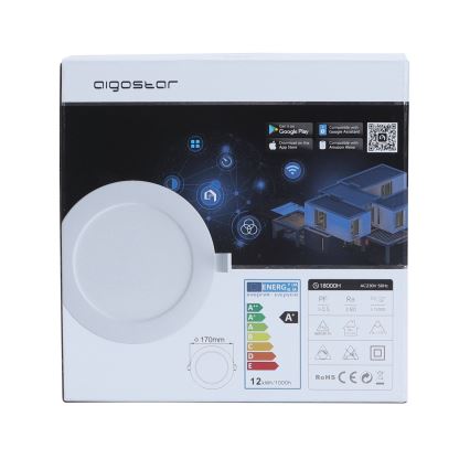 Aigostar - LED Himmennettävä upotettava valo 12W/230V d. 17 cm Wi-Fi