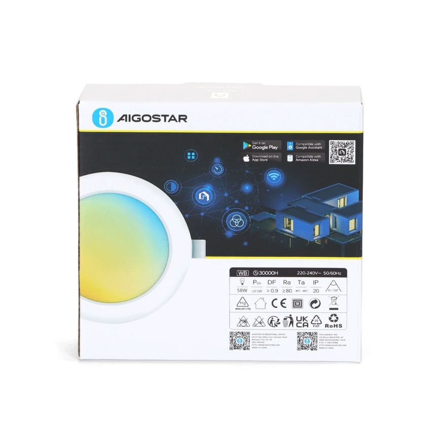 Aigostar - LED Himmennettävä upotettava valo LED/9W/230V halk. 14,5 cm Wi-Fi
