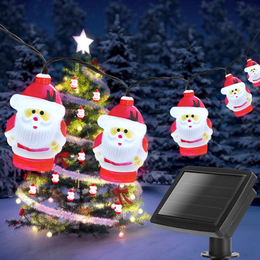 Aigostar - LED Jouluinen aurinkoketju 10xLED/3,8 m IP44 kylmä valkoinen
