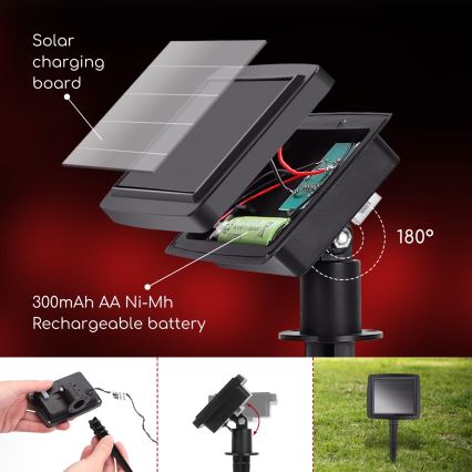 Aigostar - LED Jouluinen aurinkoketju 10xLED/3,8 m IP44 kylmä valkoinen