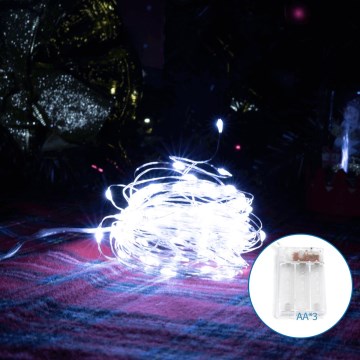 Aigostar - LED-jouluketju 100xLED/3xAA 10,3m kylmänvalkoinen