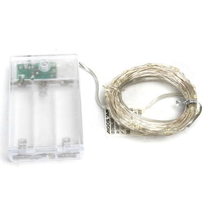 Aigostar - LED-jouluketju 100xLED/3xAA 10,3m kylmänvalkoinen
