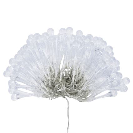 Aigostar - LED-ulkojouluvalosarja 100 LED/8 toimintoa 3xAA 10 m IP44 kylmänvalkoinen pisarat