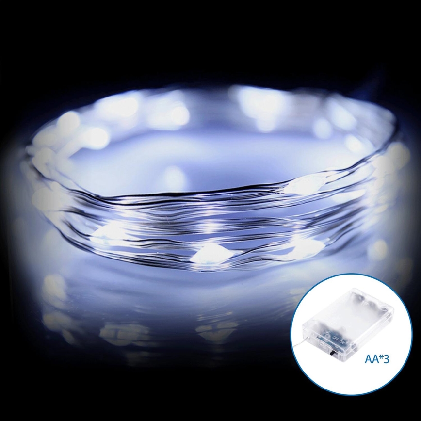 Aigostar - LED-jouluketju 20xLED/3xAA 2,3m kylmänvalkoinen