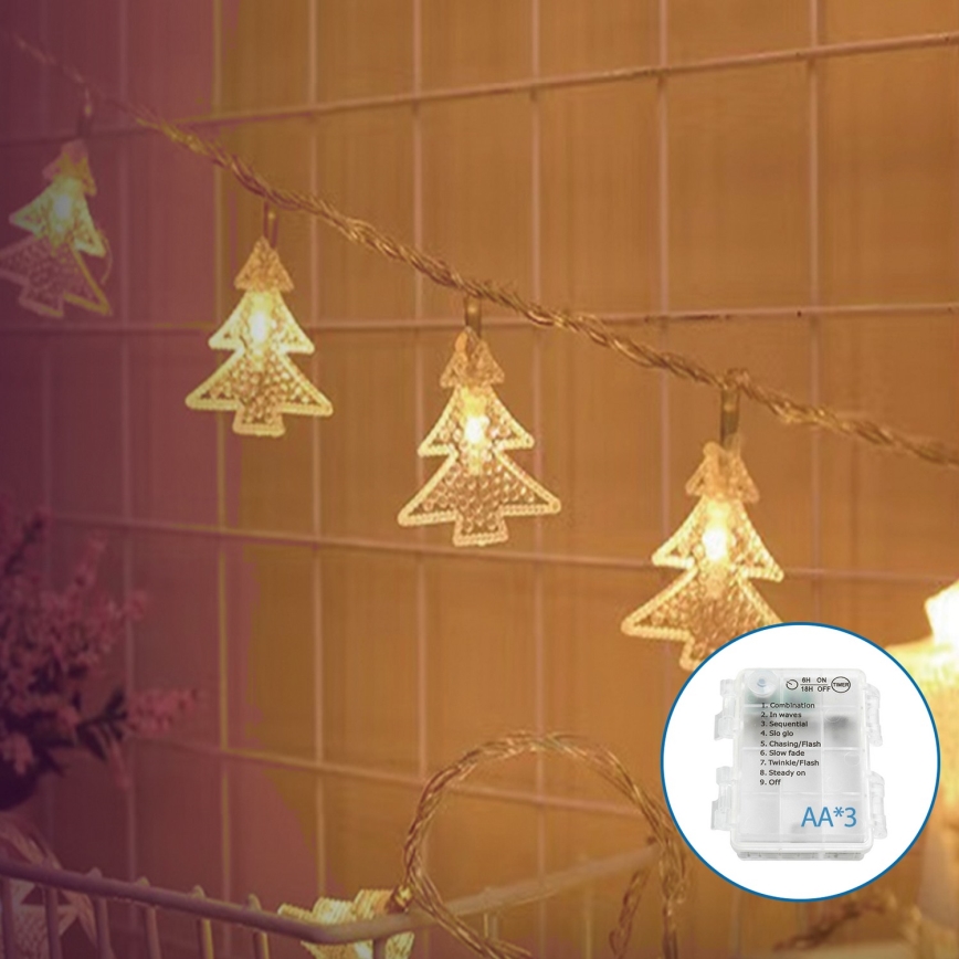 Aigostar - LED-jouluketju 20xLED/3xAA 3,3m puut