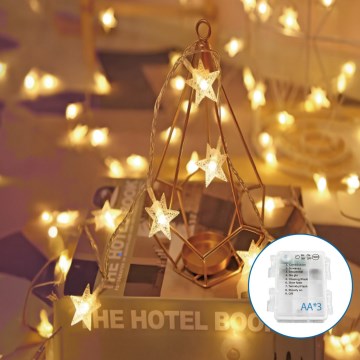 Aigostar - LED-jouluketju 20xLED/3xAA 3,3m tähdet