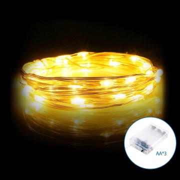 Aigostar - LED-jouluketju 50xLED/3xAA 5,3m lämpimänvalkoinen