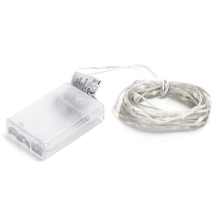 Aigostar - LED-jouluketju 50xLED/3xAA 5,3m lämpimänvalkoinen