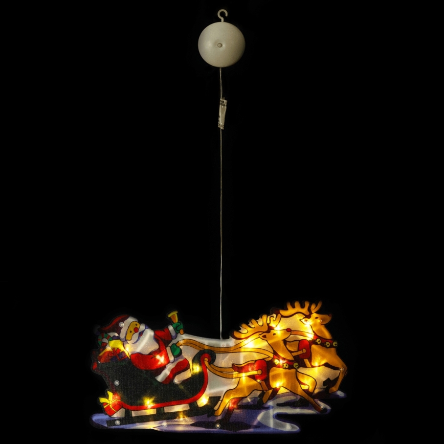 Aigostar - LED Joulukoriste LED/3xAAA Joulupukki poroineen 13,4 cm