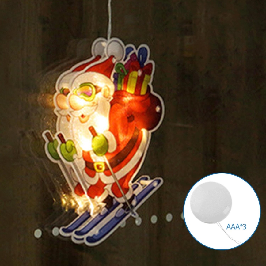 Aigostar - LED-joulukoriste LED/3xAAA Joulupukki suksilla 23cm