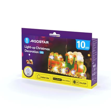Aigostar - LED-joulukoriste LED/3xAAA juna 13,4cm