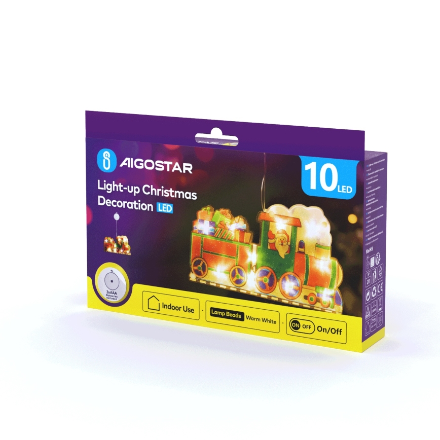 Aigostar - LED-joulukoriste LED/3xAAA juna 13,4cm