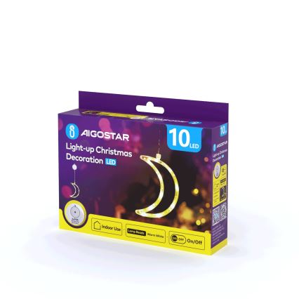 Aigostar - LED-joulukoriste LED/3xAAA kuu 18,5cm
