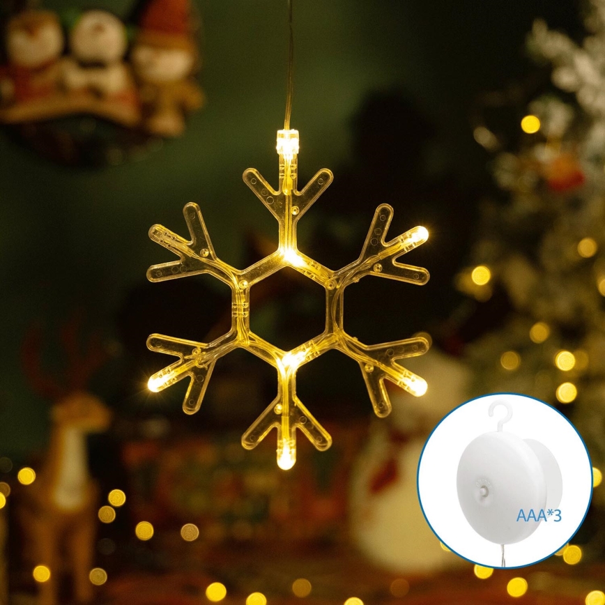 Aigostar - LED-joulukoriste LED/3xAAA lämpimänvalkoinen lumihiutale 19cm