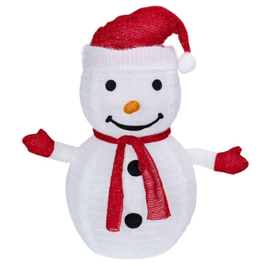 Aigostar - LED-joulukoriste ulkokäyttöön, 50 LED, 0,7 m, 3×AA, IP44, lumiukko + kauko-ohjain