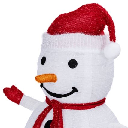 Aigostar - LED-joulukoriste ulkokäyttöön, 50 LED, 0,7 m, 3×AA, IP44, lumiukko + kauko-ohjain