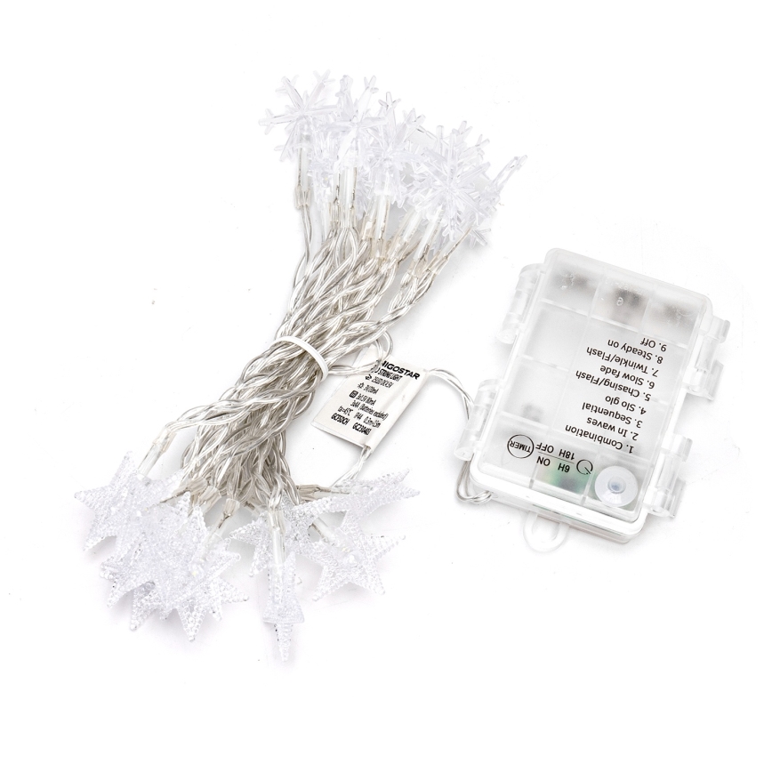 Aigostar - LED-ulkojouluvaloketju 25xLED/8 toimintoa 3xAA 2,5 m IP44 kylmänvalkoinen