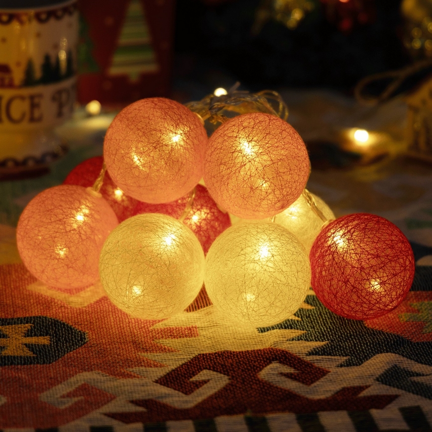 Aigostar - LED jouluvaloketju 10xLED/3xAA 2m lämmin valkoinen