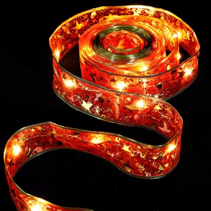 Aigostar - LED-jouluvaloketju 50xLED/3xAA 5 m, lämmin valkoinen, punainen