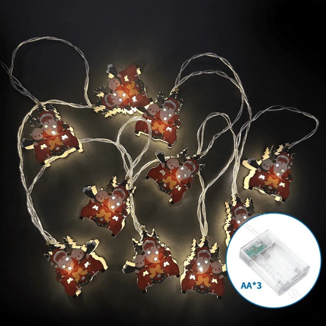 Aigostar - LED-jouluvalosarja 10xLED/3xAA 1,5m lämmin valkoinen, kelkkakoristeilla