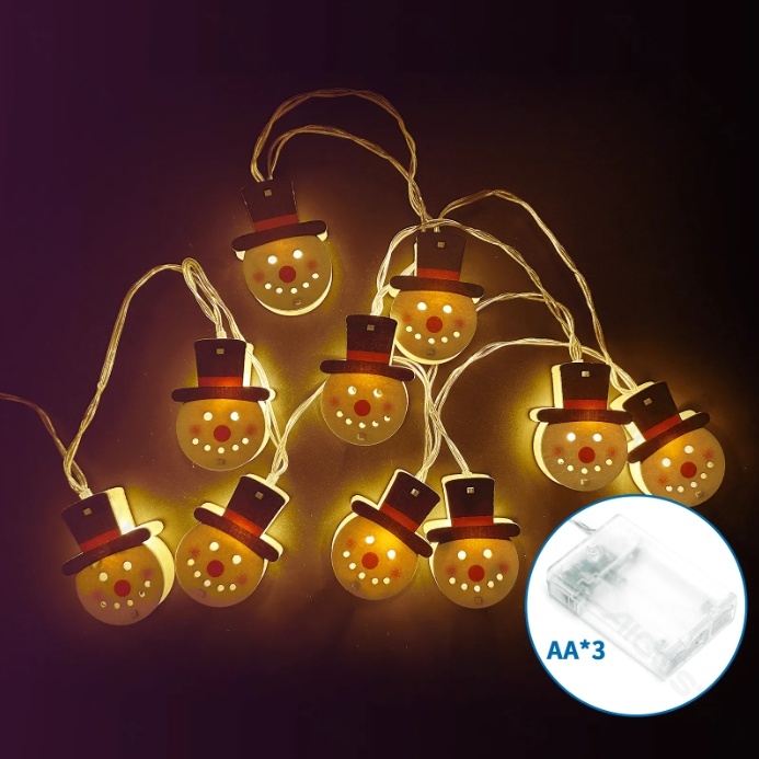 Aigostar - LED-jouluvalosarja 20xLED/3xAA 3m lämmin valkoinen lumiukko