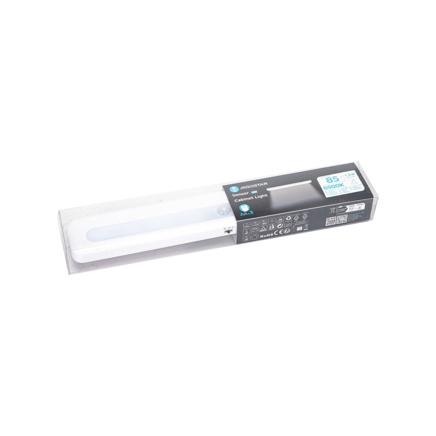 Aigostar - LED Kaappivalaistus liiketunnistimella LED/1,5W/3xAA 6500K