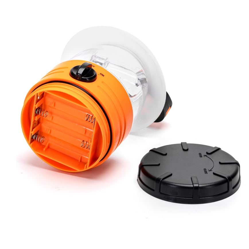 Aigostar - LED kannettava retkeily lamppu LED/4xAA oranssi