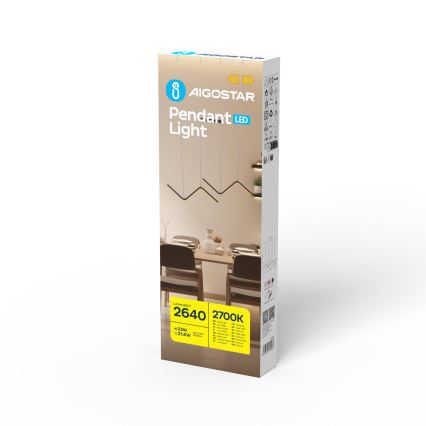 Aigostar - LED-kattokruunu johdossa LED/23W/230V 2700K