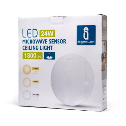 Aigostar - LED-kattovalaisin anturilla LED/24W/230V 3000K