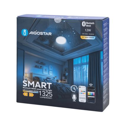 Aigostar - Himmennettävä kylpyhuoneen LED-kattovalaisin MESH Älykäs LED/12W/230V 3000-6500K IP44 + kauko-ohjaus