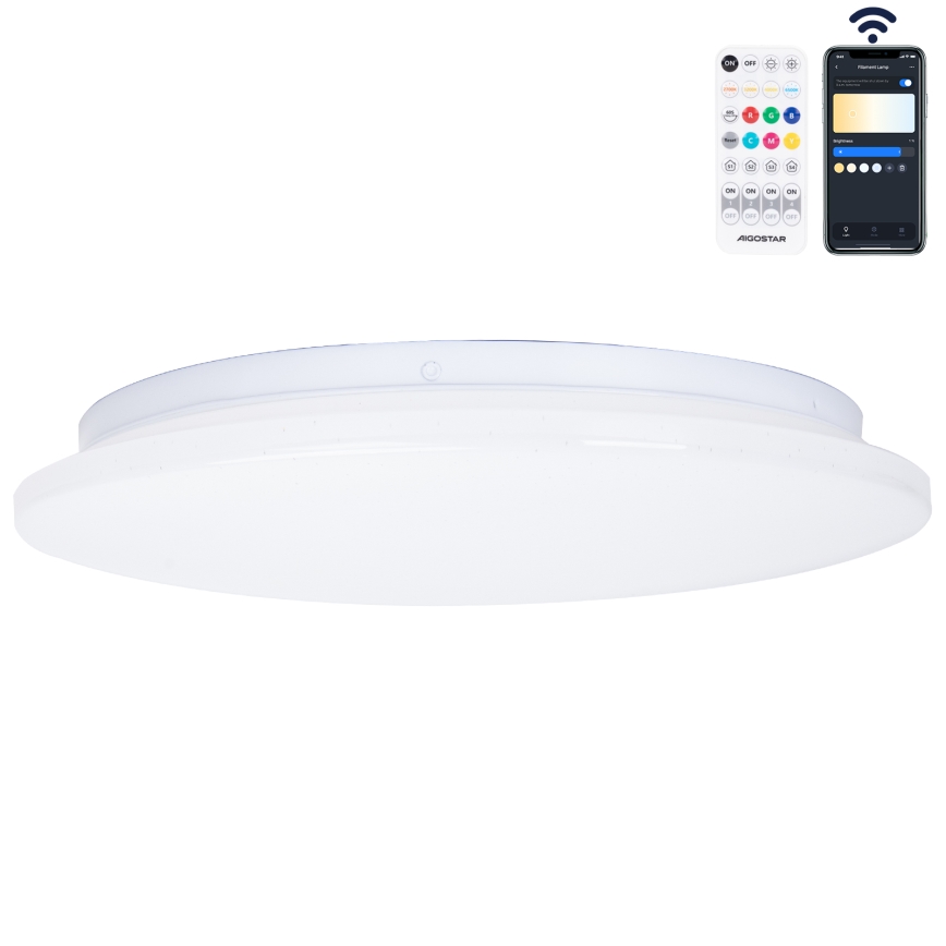 Aigostar - Himmennettävä kylpyhuoneen LED-kattovalaisin MESH Älykäs LED/18W/230V 3000-65000K IP44 + kauko-ohjaus
