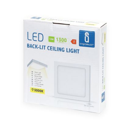 Aigostar - LED-kattovalaisin LED/12W/230V 17,3x17,3 cm 3000K valkoinen