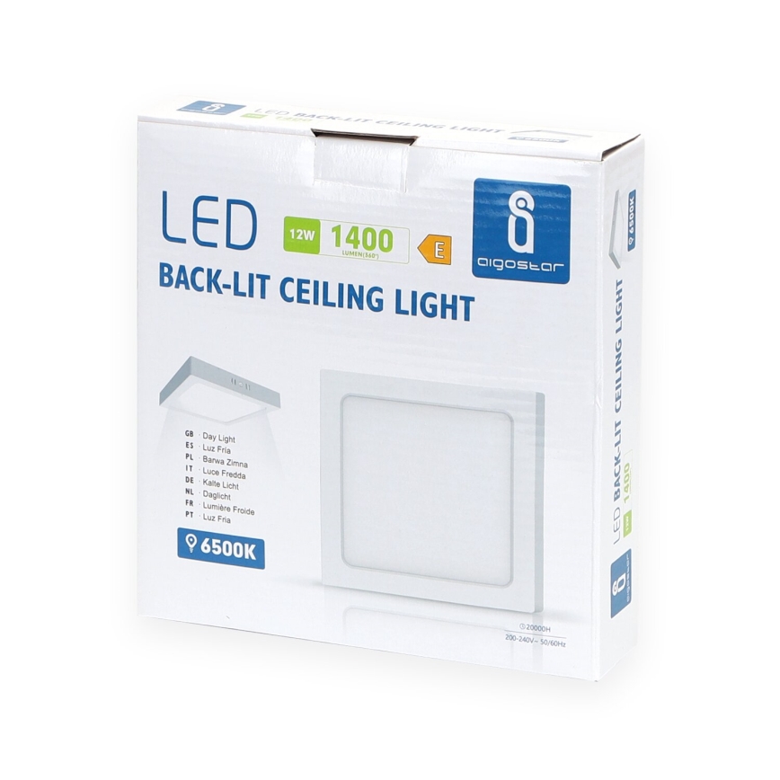 Aigostar - LED-kattovalaisin LED/12W/230V 17,3x17,3 cm 6500K valkoinen