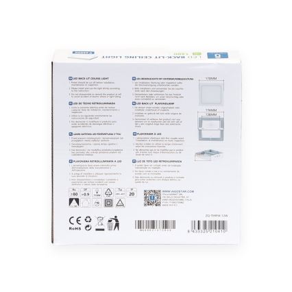 Aigostar - LED-kattovalaisin LED/12W/230V 17,3x17,3 cm 6500K valkoinen