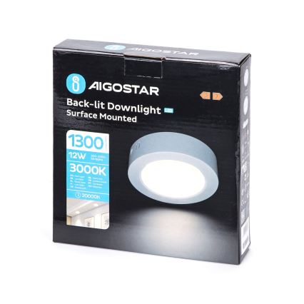 Aigostar - LED-kattovalaisin LED/12W/230V halkaisija 17,4 cm 3000K valkoinen