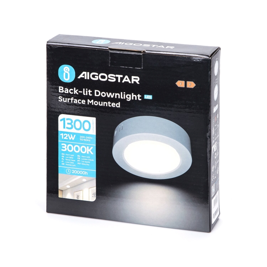 Aigostar - LED-kattovalaisin LED/12W/230V halkaisija 17,4 cm 3000K valkoinen