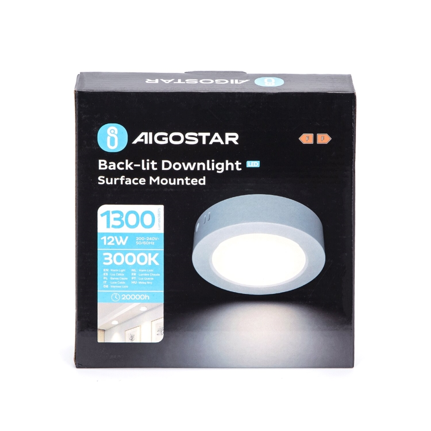 Aigostar - LED-kattovalaisin LED/12W/230V halkaisija 17,4 cm 3000K valkoinen