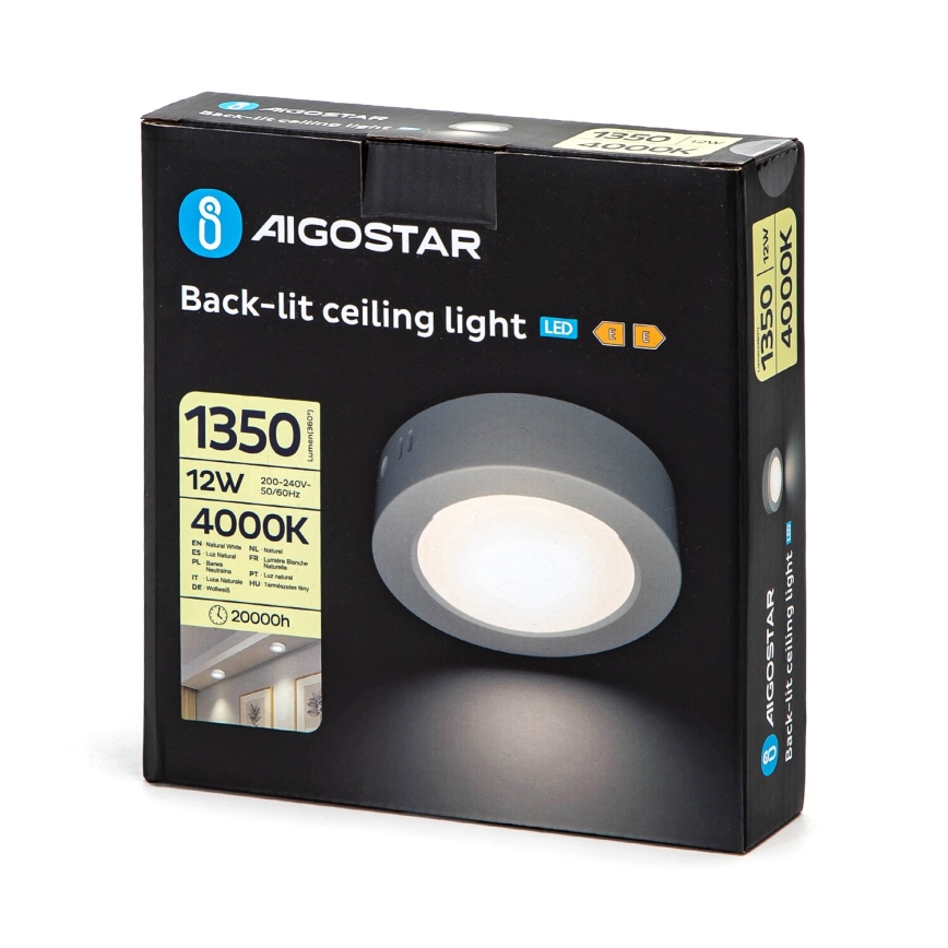 Aigostar - LED-kattovalaisin LED/12W/230V halkaisija 17,4 cm 4000K valkoinen