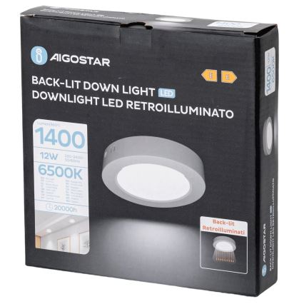 Aigostar - LED-kattovalaisin LED/12W/230V halkaisija 17,4 cm 6500K valkoinen