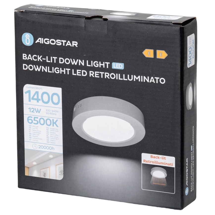 Aigostar - LED-kattovalaisin LED/12W/230V halkaisija 17,4 cm 6500K valkoinen