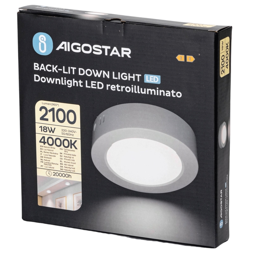 Aigostar - LED-kattovalaisin LED/18W/230V halkaisija 22,6 cm 4000K valkoinen