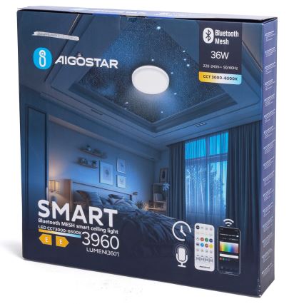 Aigostar - Himmennettävä LED-kattovalaisin MESH LED/36W/230V 3000-6500K halkaisija 49,5 cm + kaukosäädin