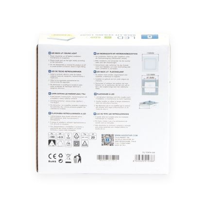 Aigostar - LED-kattovalaisin LED/6W/230V 12,2x12,2 cm 3000K valkoinen
