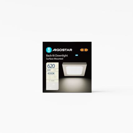 Aigostar - LED-kattovalaisin LED/6W/230V 12,2x12,2 cm 4000K valkoinen