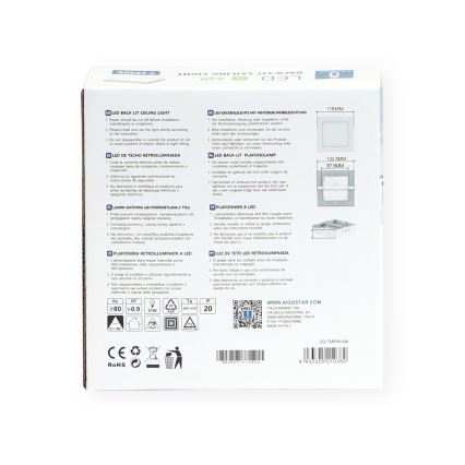 Aigostar - LED-kattovalaisin LED/6W/230V 12,2x12,2 cm 6500K valkoinen