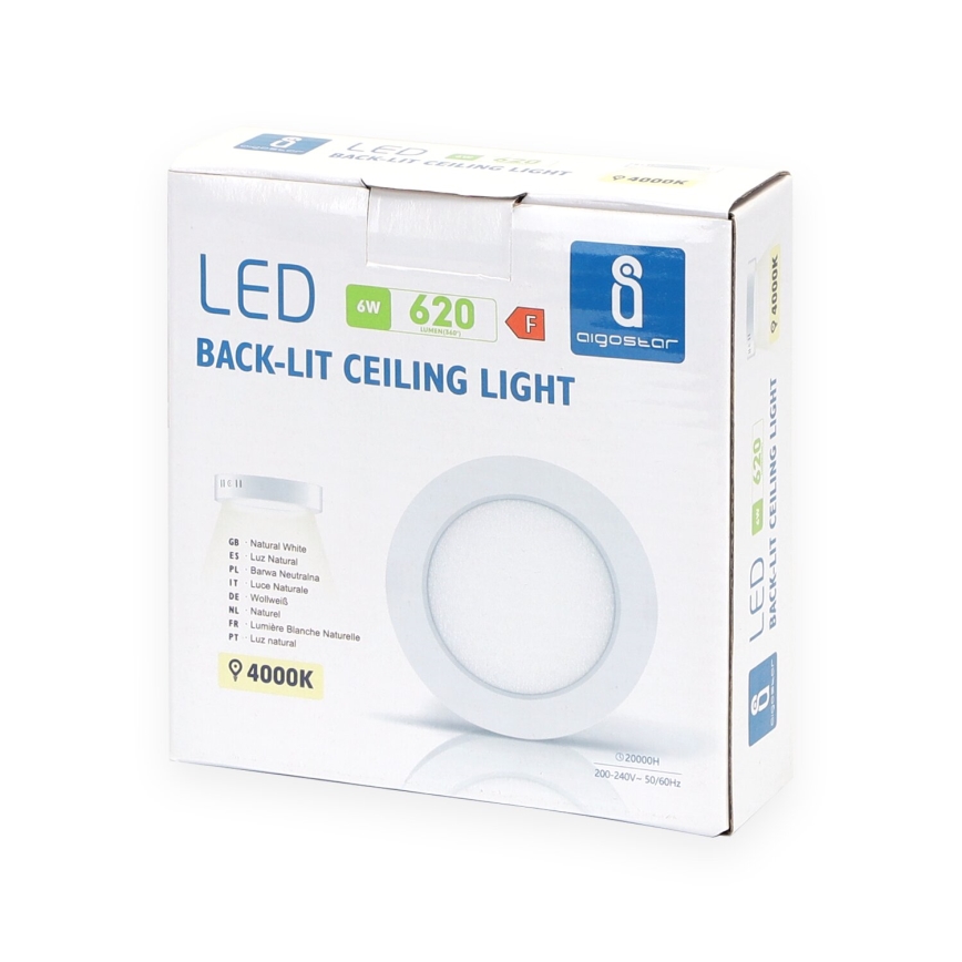 Aigostar - LED-kattovalaisin LED/6W/230V halkaisija 12,3 cm 4000K valkoinen