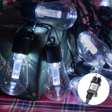 Aigostar - LED koristeketju ulkokäyttöön 10xLED/8m IP44 kylmänvalkoinen