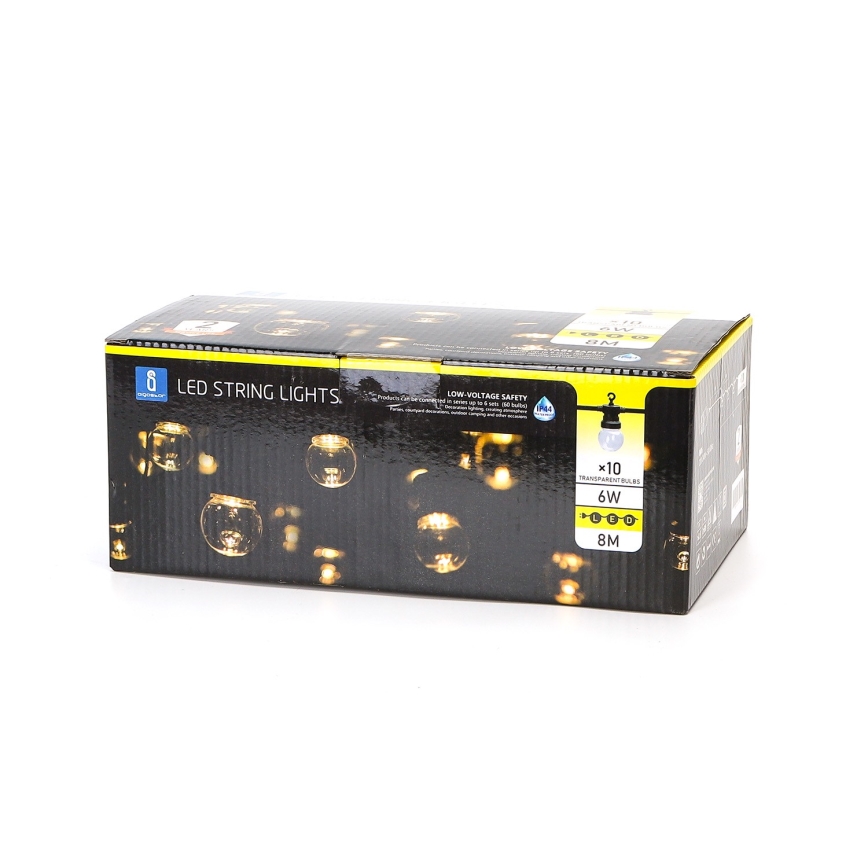 Aigostar - LED Koristeketju ulkokäyttöön 10xLED/8m IP44 lämmin valkoinen