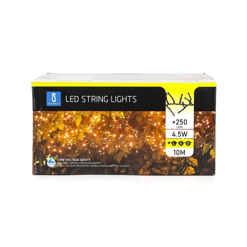 Aigostar - LED Koristeketju ulkokäyttöön 250xLED/10m IP44 lämmin valkoinen